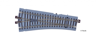 TILLIG 83821 - Bettungsgleis braun, Länge 129,5 mm Handweiche links 15° (TT, H0m)